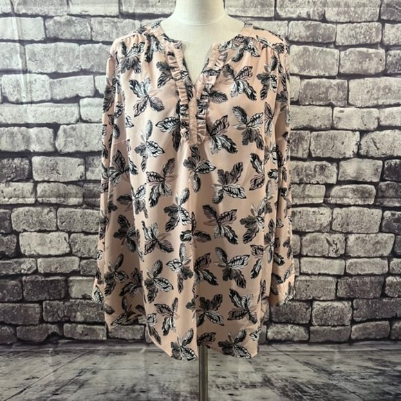 Lane Bryant Floral Long Sleeve Blouse Size 22 - Picture 1 of 11